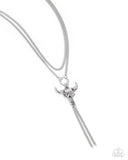 Layered Longhorn - Silver Necklace - Paparazzi Accessories Necklace Bedazzle Me Pretty Mobile Fashion Boutique