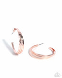 Layover Leader - Rose Gold Earrings - Paparazzi Accessories Earrings Bedazzle Me Pretty Mobile Fashion Boutique