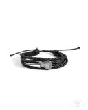 Lead Guitar - Black Bracelet - Paparazzi Accessories Bracelet Bedazzle Me Pretty Mobile Fashion Boutique