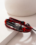 Lead Guitar - Red Bracelet - Paparazzi Accessories Bracelet Bedazzle Me Pretty Mobile Fashion Boutique