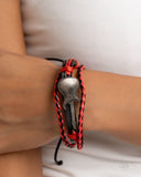 Lead Guitar - Red Bracelet - Paparazzi Accessories Bracelet Bedazzle Me Pretty Mobile Fashion Boutique