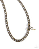 Leading Loops - Brass Necklace - Paparazzi Accessories Necklace Bedazzle Me Pretty Mobile Fashion Boutique
