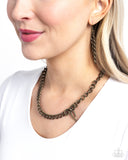Leading Loops - Brass Necklace - Paparazzi Accessories Necklace Bedazzle Me Pretty Mobile Fashion Boutique
