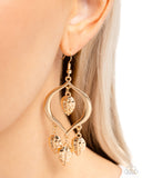 Leafy Landmark - Gold Earrings - Paparazzi Accessories Earrings Bedazzle Me Pretty Mobile Fashion Boutique