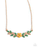 Leafy Layover - Orange Necklace - Paparazzi Accessories Necklace Bedazzle Me Pretty Mobile Fashion Boutique