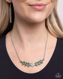 Leafy Layover - White Necklace - Paparazzi Accessories Necklace Bedazzle Me Pretty Mobile Fashion Boutique