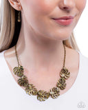 Leafy Legato - Brass Necklace - Paparazzi Accessories Necklace Bedazzle Me Pretty Mobile Fashion Boutique