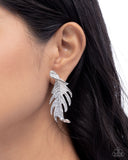 Leafy Lure - Silver Post Earrings - Paparazzi Accessories Post Earrings Bedazzle Me Pretty Mobile Fashion Boutique