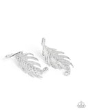 Leafy Lure - Silver Post Earrings - Paparazzi Accessories Post Earrings Bedazzle Me Pretty Mobile Fashion Boutique
