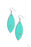 Leather Lounge - Blue Earrings - Paparazzi Accessories Earrings Bedazzle Me Pretty Mobile Fashion Boutique