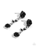 Led by the ROSE - Black Post Earrings - Paparazzi Accessories Post Earrings Bedazzle Me Pretty Mobile Fashion Boutique