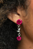 Led by the ROSE - Pink Post Earrings - Paparazzi Accessories Post Earrings Bedazzle Me Pretty Mobile Fashion Boutique