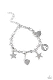 Legacy Letters - White - A Bracelet - Paparazzi Accessories Bracelet Bedazzle Me Pretty Mobile Fashion Boutique