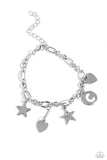 Legacy Letters - White - C Bracelet - Paparazzi Accessories Bracelet Bedazzle Me Pretty Mobile Fashion Boutique
