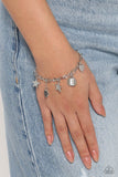 Legacy Letters - White - E Bracelet - Paparazzi Accessories Bracelet Bedazzle Me Pretty Mobile Fashion Boutique