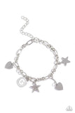Legacy Letters - White - G Bracelet - Paparazzi Accessories Bracelet Bedazzle Me Pretty Mobile Fashion Boutique