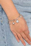 Legacy Letters - White - G Bracelet - Paparazzi Accessories Bracelet Bedazzle Me Pretty Mobile Fashion Boutique
