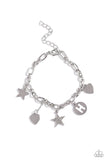 Legacy Letters - White - H Bracelet - Paparazzi Accessories Bracelet Bedazzle Me Pretty Mobile Fashion Boutique