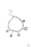 Legacy Letters - White - J Bracelet - Paparazzi Accessories Bracelet Bedazzle Me Pretty Mobile Fashion Boutique