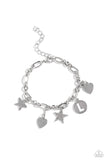 Legacy Letters - White - L Bracelet - Paparazzi Accessories Bracelet Bedazzle Me Pretty Mobile Fashion Boutique
