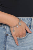 Legacy Letters - White - L Bracelet - Paparazzi Accessories Bracelet Bedazzle Me Pretty Mobile Fashion Boutique