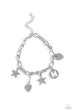 Legacy Letters - White - M Bracelet - Paparazzi Accessories Bracelet Bedazzle Me Pretty Mobile Fashion Boutique