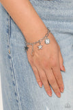 Legacy Letters - White - N Bracelet - Paparazzi Accessories Bracelet Bedazzle Me Pretty Mobile Fashion Boutique