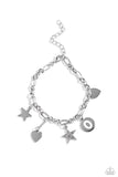 Legacy Letters - White - O Bracelet - Paparazzi Accessories Bracelet Bedazzle Me Pretty Mobile Fashion Boutique