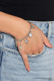 Legacy Letters - White - O Bracelet - Paparazzi Accessories Bracelet Bedazzle Me Pretty Mobile Fashion Boutique