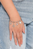 Legacy Letters - White - P Bracelet - Paparazzi Accessories Bracelet Bedazzle Me Pretty Mobile Fashion Boutique