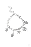 Legacy Letters - White - Q Bracelet - Paparazzi Accessories Bracelet Bedazzle Me Pretty Mobile Fashion Boutique