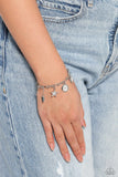 Legacy Letters - White - Q Bracelet - Paparazzi Accessories Bracelet Bedazzle Me Pretty Mobile Fashion Boutique