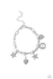 Legacy Letters - White - R Bracelet - Paparazzi Accessories Bracelet Bedazzle Me Pretty Mobile Fashion Boutique