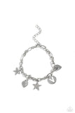 Legacy Letters - White - V Bracelet - Paparazzi Accessories Bracelet Bedazzle Me Pretty Mobile Fashion Boutique