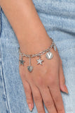 Legacy Letters - White - V Bracelet - Paparazzi Accessories Bracelet Bedazzle Me Pretty Mobile Fashion Boutique
