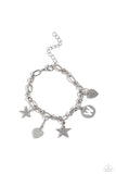 Legacy Letters - White - W Bracelet - Paparazzi Accessories Bracelet Bedazzle Me Pretty Mobile Fashion Boutique