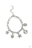 Legacy Letters - White - Z Bracelet - Paparazzi Accessories Bracelet Bedazzle Me Pretty Mobile Fashion Boutique