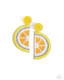 Lemon Leader - Yellow Post Earrings - Paparazzi Accessories Post Earrings Bedazzle Me Pretty Mobile Fashion Boutique
