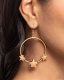 Let SPARKLE Ring! - Gold Earrings - Paparazzi Accessories Earrings Bedazzle Me Pretty Mobile Fashion Boutique