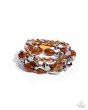 Lets Groove Tonight - Brown Bracelet - Paparazzi Accessories Bracelet Bedazzle Me Pretty Mobile Fashion Boutique