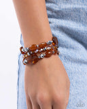 Lets Groove Tonight - Brown Bracelet - Paparazzi Accessories Bracelet Bedazzle Me Pretty Mobile Fashion Boutique