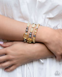Lets Groove Tonight - Yellow Bracelet - Paparazzi Accessories Bracelet Bedazzle Me Pretty Mobile Fashion Boutique