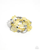 Lets Groove Tonight - Yellow Bracelet - Paparazzi Accessories Bracelet Bedazzle Me Pretty Mobile Fashion Boutique