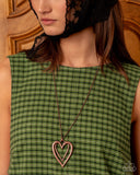 Lets HEART At the Very Beginning - Copper Necklace - Paparazzi Accessories Necklace Bedazzle Me Pretty Mobile Fashion Boutique