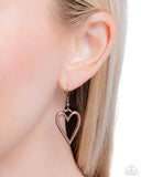 Lets HEART At the Very Beginning - Copper Necklace - Paparazzi Accessories Necklace Bedazzle Me Pretty Mobile Fashion Boutique