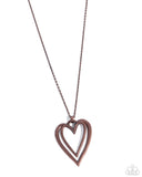 Lets HEART At the Very Beginning - Copper Necklace - Paparazzi Accessories Necklace Bedazzle Me Pretty Mobile Fashion Boutique