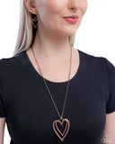 Lets HEART At the Very Beginning - Copper Necklace - Paparazzi Accessories Necklace Bedazzle Me Pretty Mobile Fashion Boutique