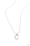 Letter of the Law - C - White Necklace - Paparazzi Accessories Necklace Bedazzle Me Pretty Mobile Fashion Boutique