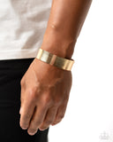 Linear Layers - Gold Mens Bracelet - Paparazzi Accessories Mens Bracelet Bedazzle Me Pretty Mobile Fashion Boutique