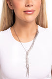 Linear Leap - Silver Necklace - Paparazzi Accessories Necklace Bedazzle Me Pretty Mobile Fashion Boutique